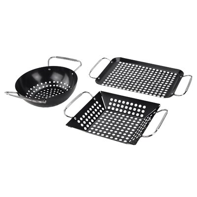 Permasteel 3-Pc BBQ Grill Baskets -  PA-12010-BK