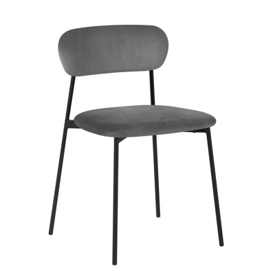 47.5cm H Velvet Upholstered Metal Cross Back Side Chair