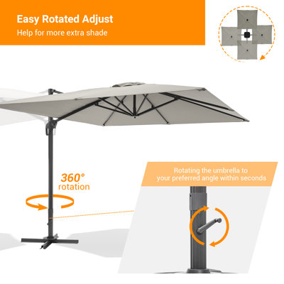 Parasol en porte-à-faux rectangulaire Sayhaan 
