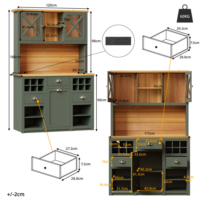 188cm Kitchen Pantry