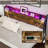 King Bed Frame with Storage Shelf Headboard & Charging Station, Industrial Metal and Wood Platform Bed with LED Lights, No Noise, No Box Spring Needed, Brown-1508989899-1508989897
