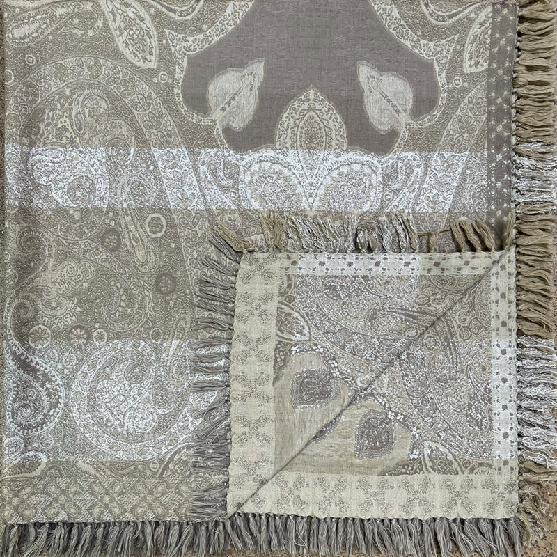 Hand Woven Throw Blanket, Rust/Olive