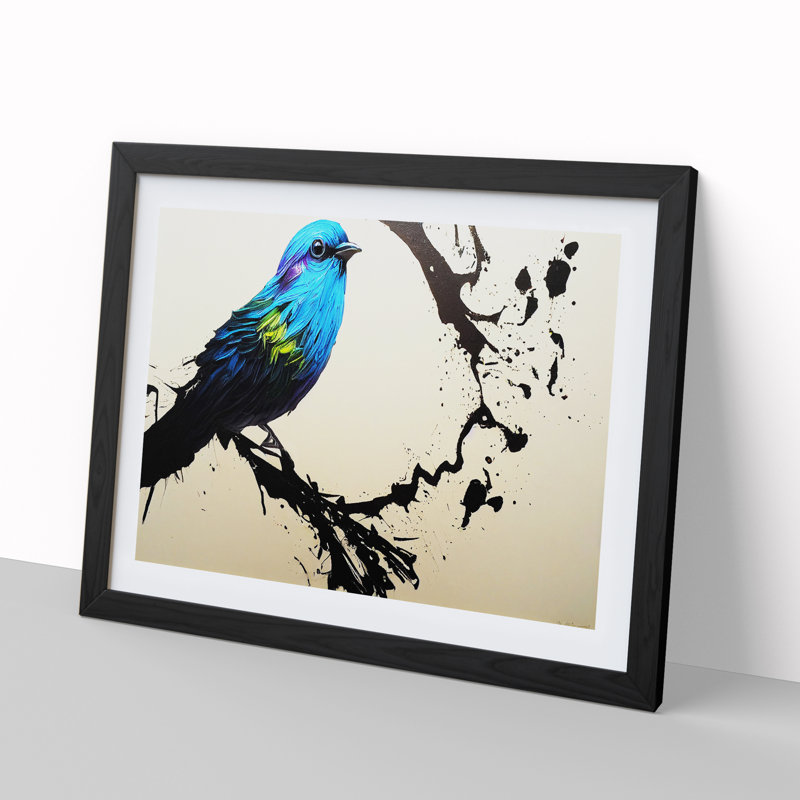 Awesome Bird - Framed Print, Black, 34cm H x 46cm W x 2cm D