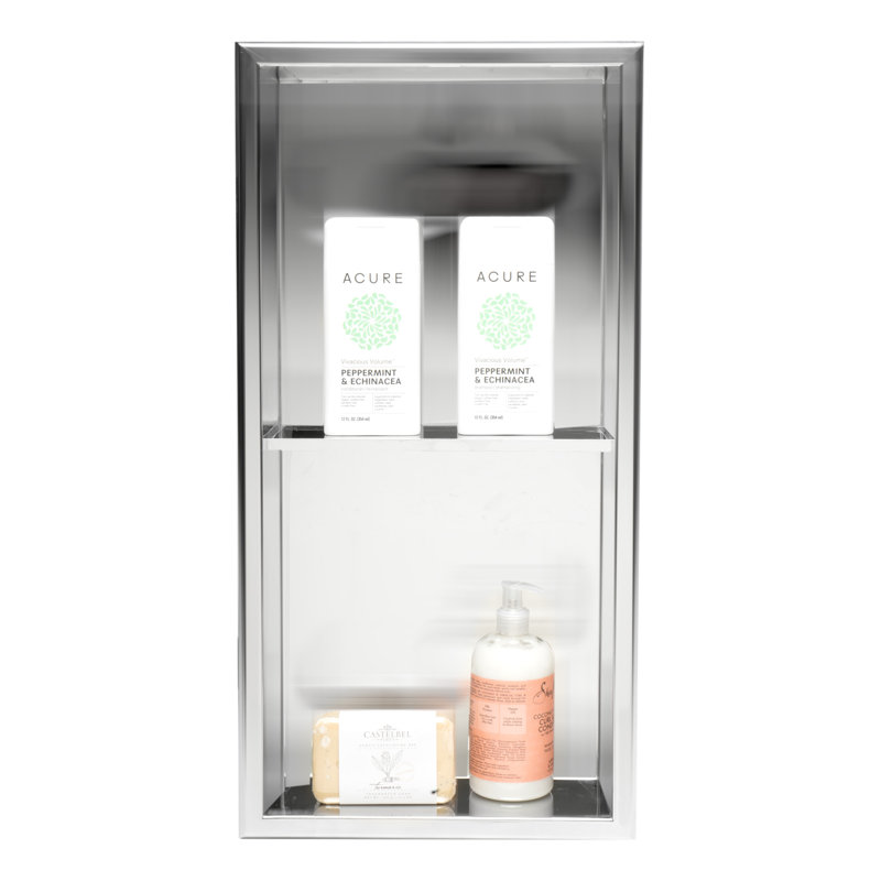 Niche de douche double en acier inoxydable, Acier inoxydable poli