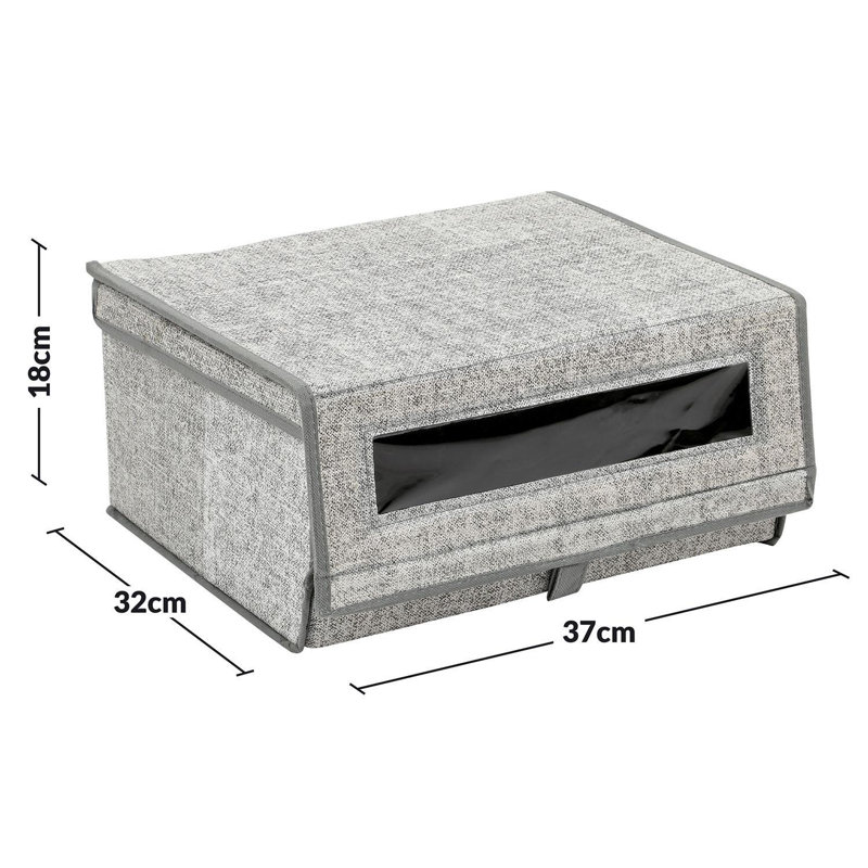 2 Pair Stackable Shoe Storage Box, Grey