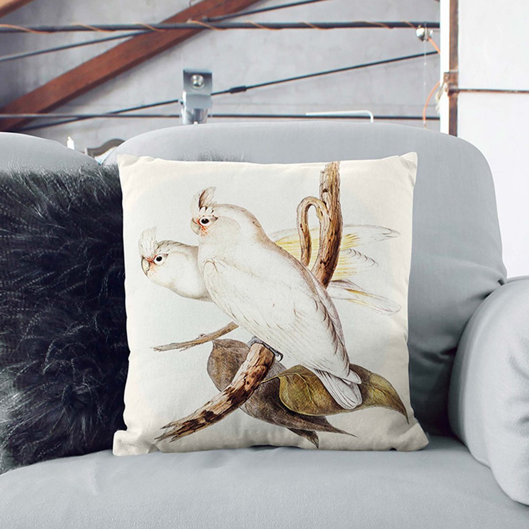 Blood-Stained Cockatoos by Elizabeth Gould Cushion with Filling
