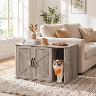 Gerrika Wood Litter Box Enclosure