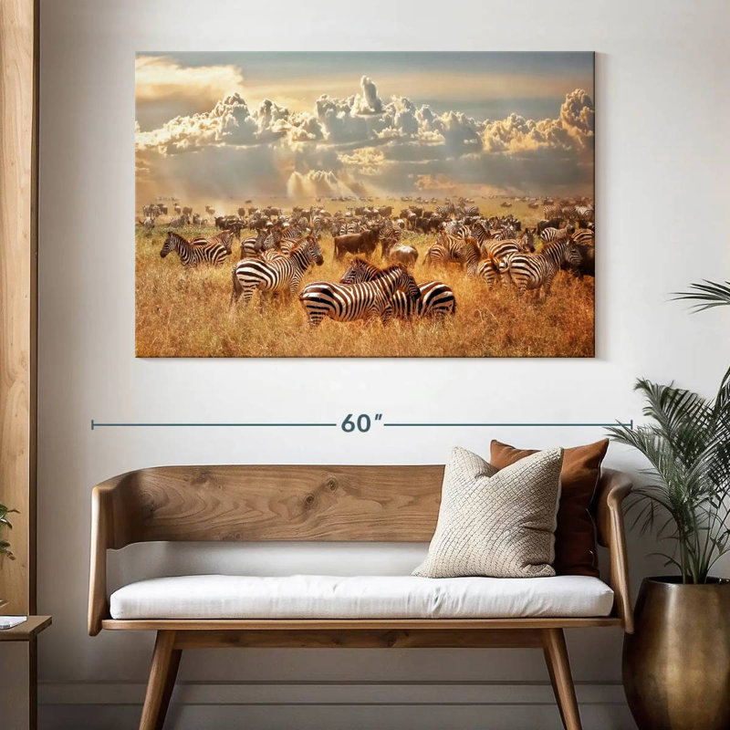 Wild African Zebras, 34" H x 51" W