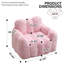 Fauteuil à billes 41 po en fausse fourrure rose avec accoudoirs et anneau de traction, canapé paresseux rembourré en mousse à mémoire de forme avec base antidérapante, facile à nettoyer, sans assemblage, pour la chambre à coucher du salon