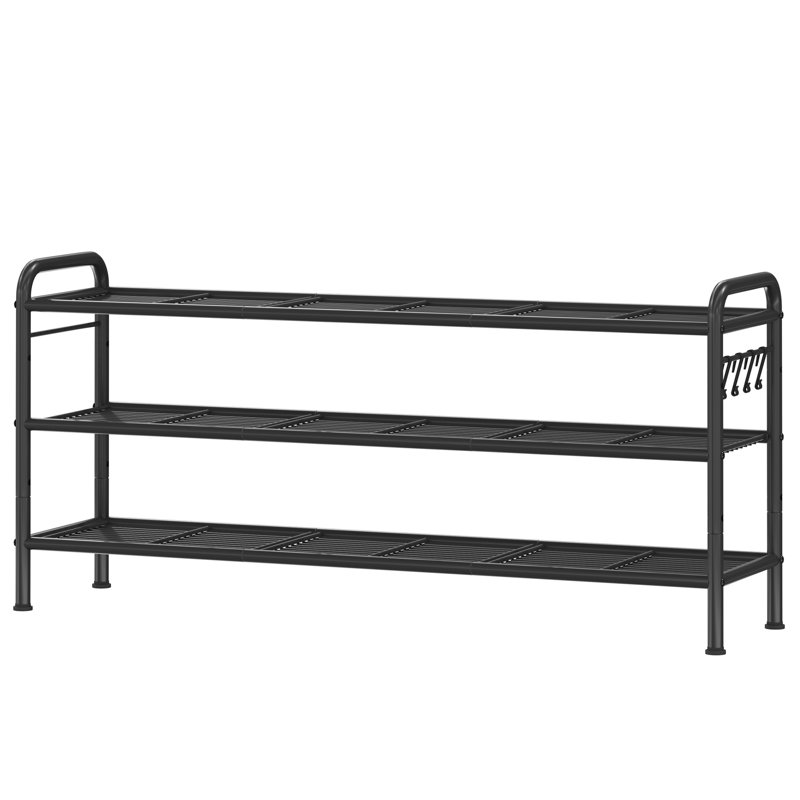 Industrial Heavy-Duty 3-Tier Metal Shoe Rack with Stackable Design and High-Capacity Storage