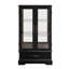 Vitrine lumineuse en verre avec tablettes réglables - Vitrine élégante à 2 portes et tiroir intégré, ampoule incluse - NOIR