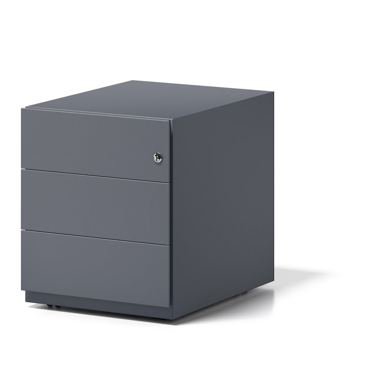 Note 42cm Wide 3 -Drawer Mobile File Cabinet, Green
