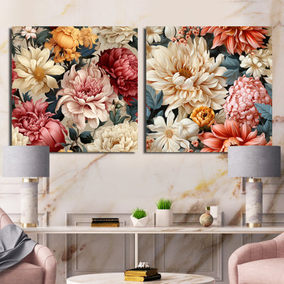 Hamlett - Ensemble de 2 collages floraux carrés