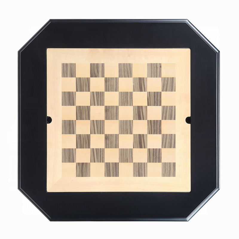 Table de jeu noire à 2 tiroirs