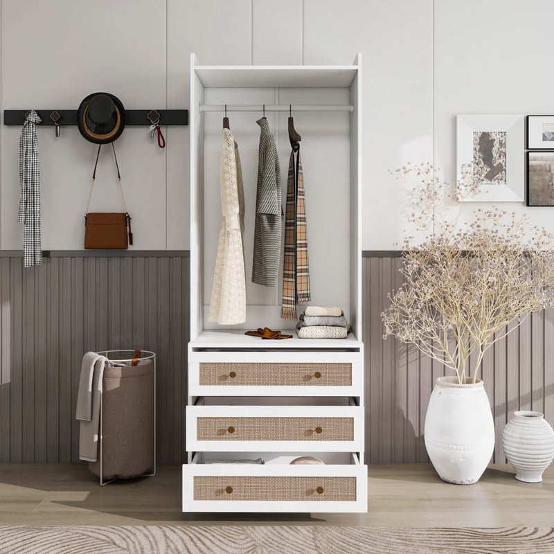 Armoire en rotin à 3 tiroirs