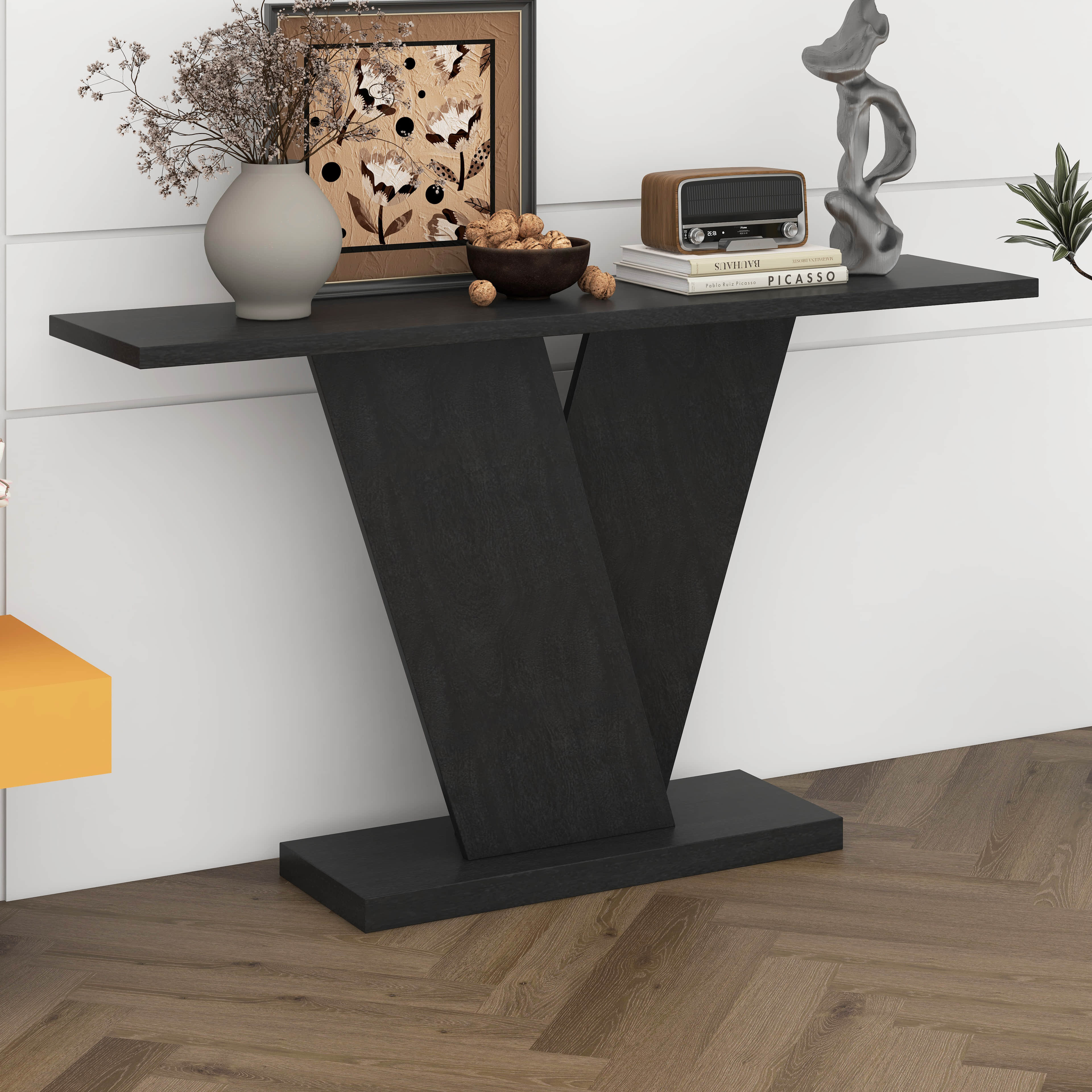 Latitude Run® Console Table With V Shaped Base, Minimalist Classic Sofa ...