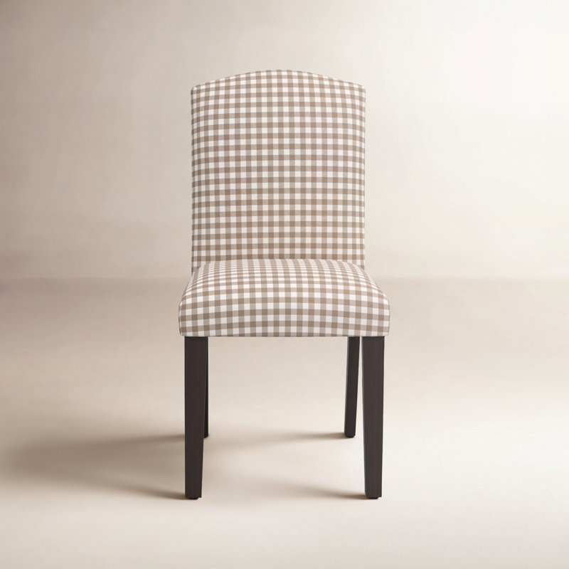 Estrela 20'' H Upholstered Dining Chair, Classic Gingham Tan, Black