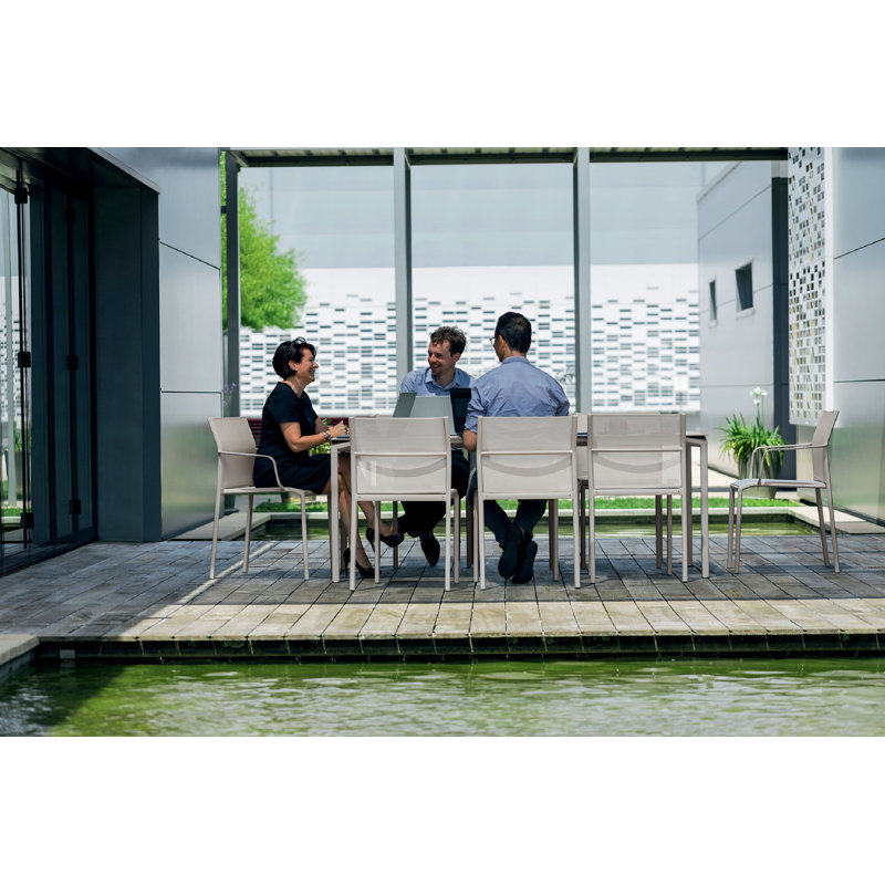 Calvi Outdoor Dining Table, Clay Gray, 29" H x 77" W x 37.5" D