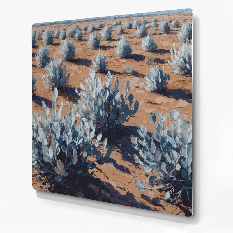 «Southwestern Plants Sagebrush», art mural gris en métal 194, H 12 po x l 12 po