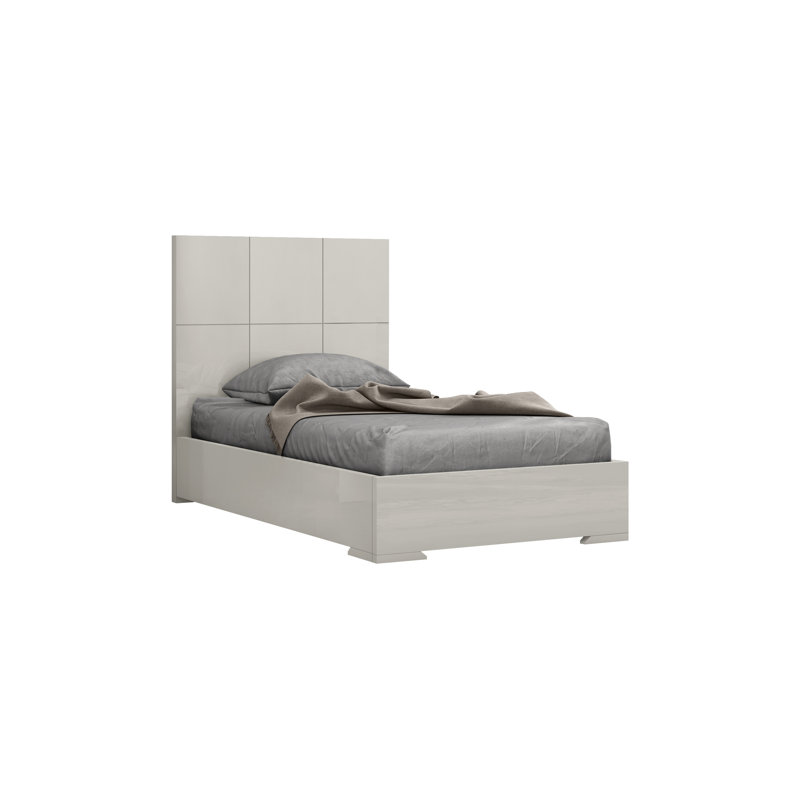 Lit standard Mayberry, Simple, Gris pâle