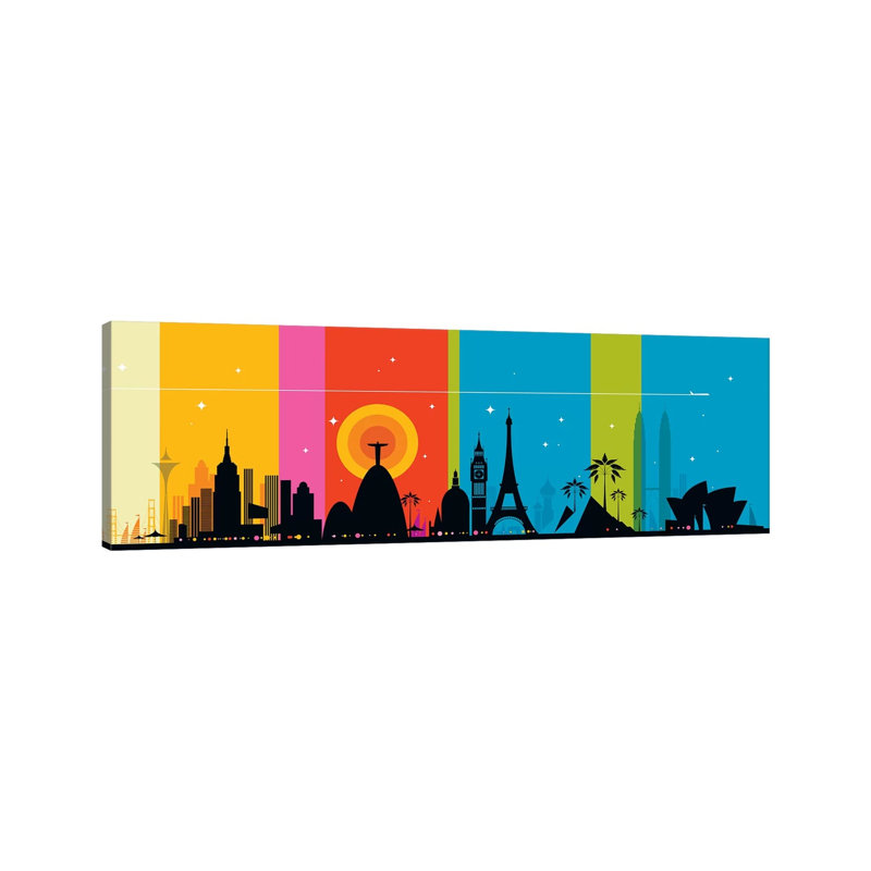 Giclée mondiale sur toile tendue avec châssis, H 12 po x l 36 po