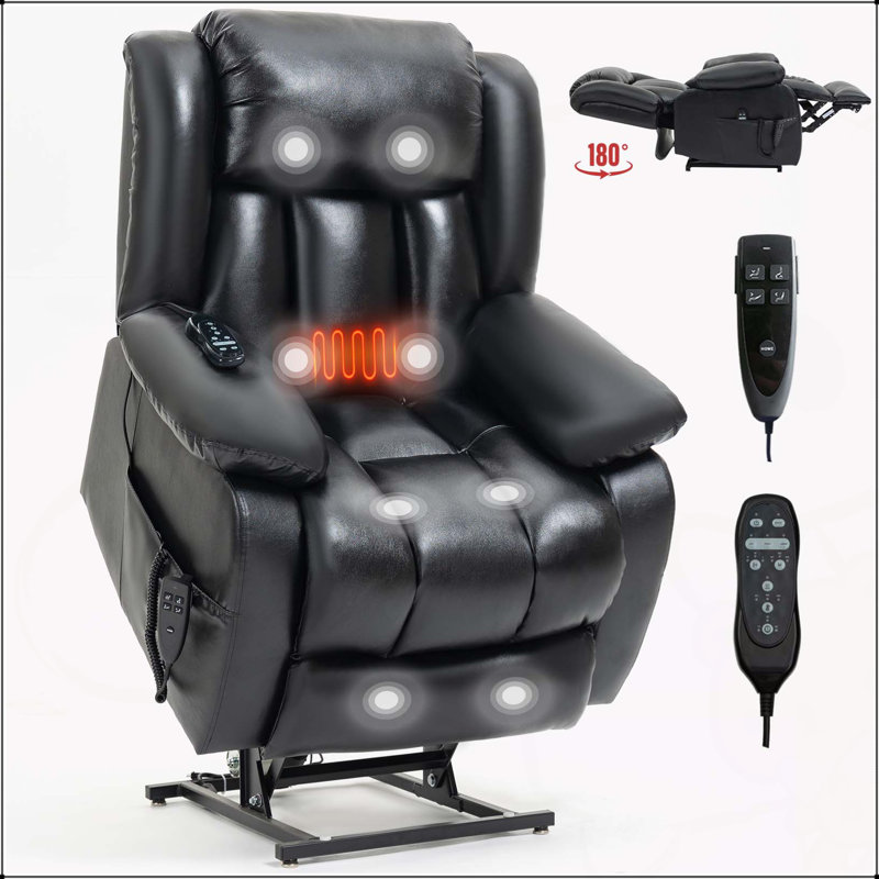 Electric Dual Motor Power Lift Recliner Chair with 8-Point Vibration Massage and Lumbar Heating