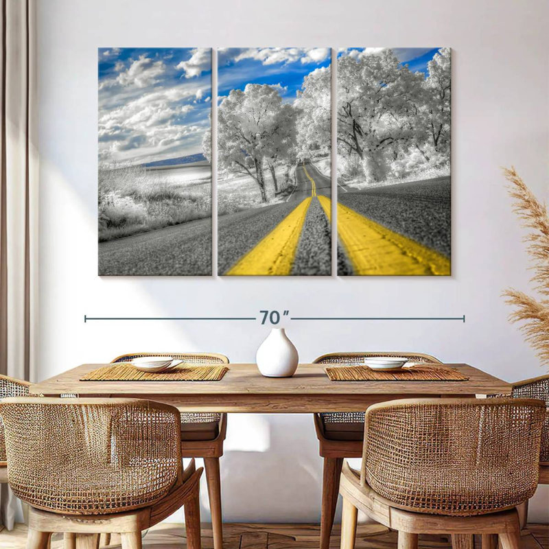 Mehar Winter Road Lines, 42" H x 65" W