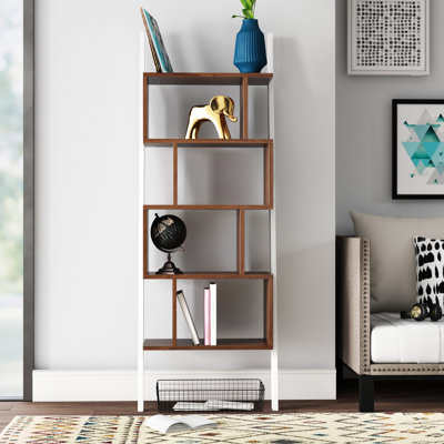 Akyrie 71''H 5-Shelf Wood Display Bookcase