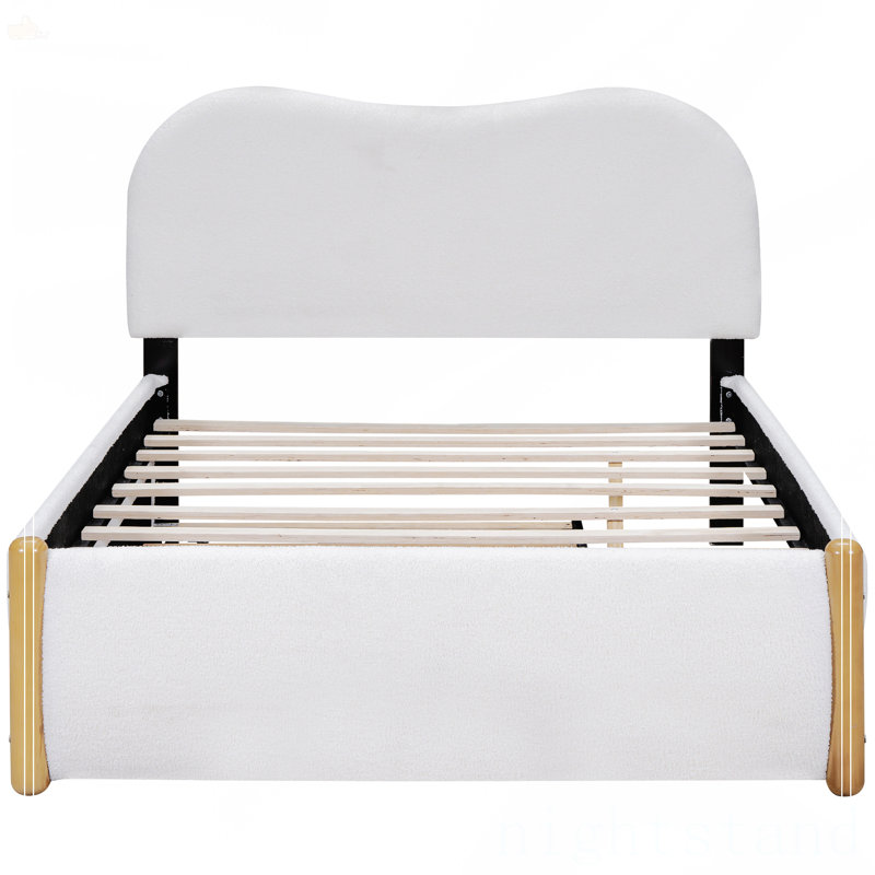 Lit plateforme double tapissier, Double