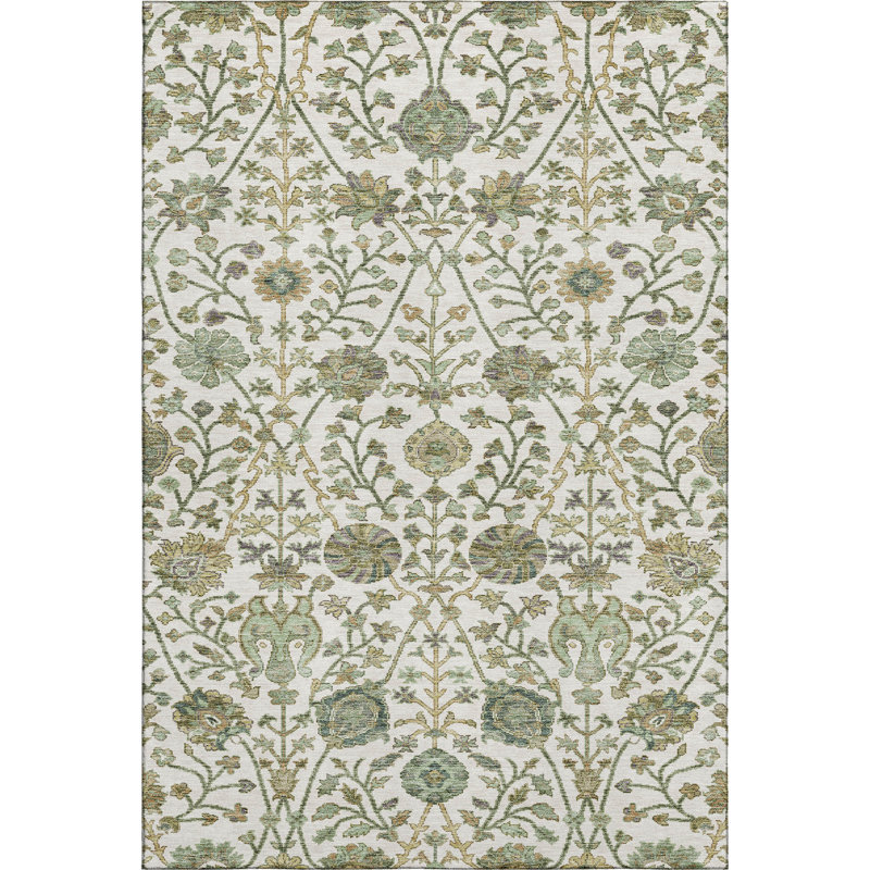 Premium Machine Washable Alexa AMF1087 Floral Rug, Rectangle 9' x 12'