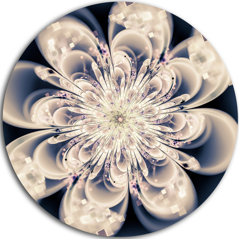 « white fractal fleur », impression sur métal, H 38 po x l 38 po x P 1 po