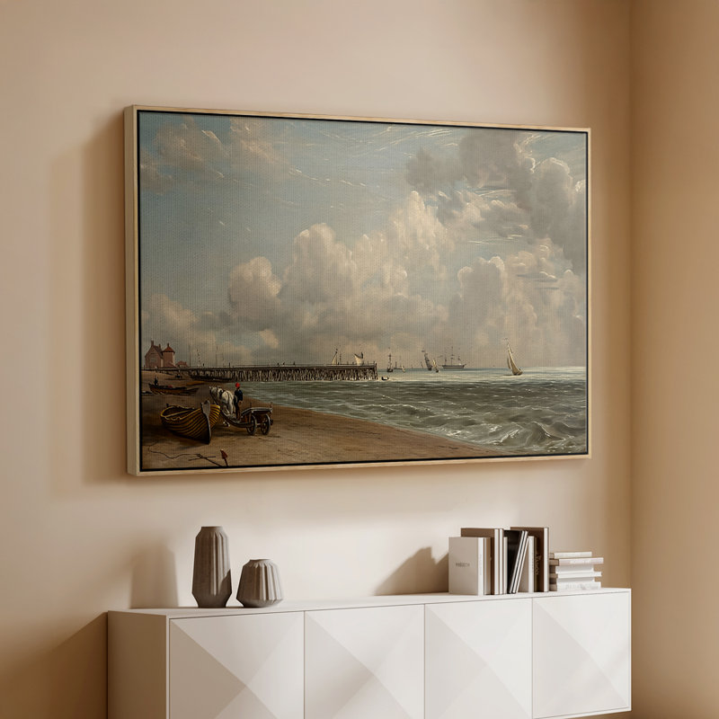 Yarmouth Jetty, 1822 - John Constable, toile tendue avec châssis, Naturel, 26 x 40