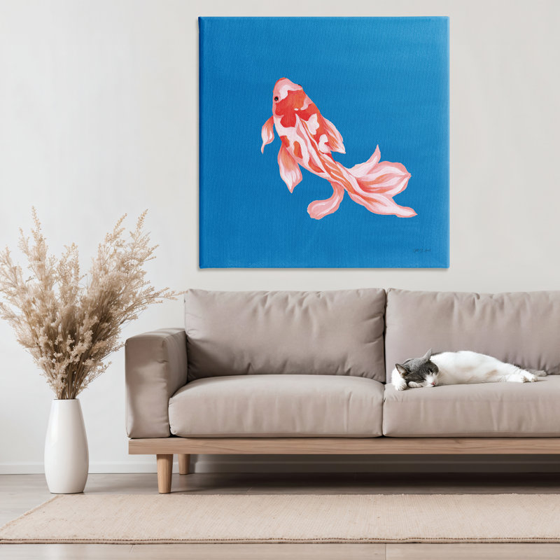 Toile Koi Blue Vibrant, H 36 po x l 36 po