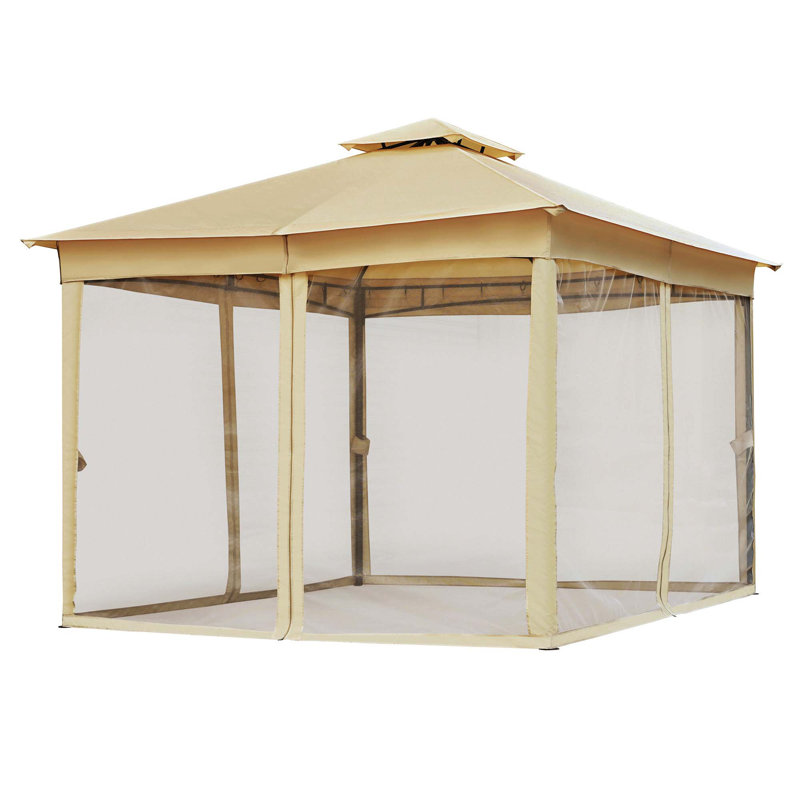 Tente d'extérieur avec double toit et moustiquaire, Beige