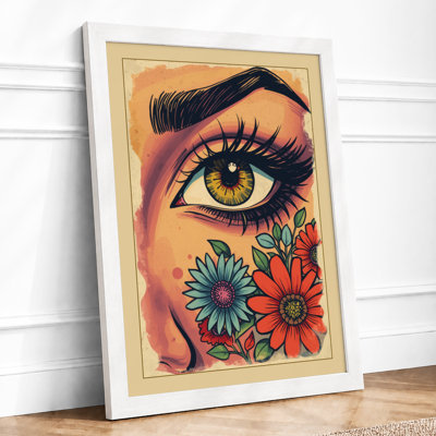 Eye Among Flowers Eclectic - Framed Print