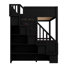 Lit mezzanine pour jouer en taille double, bureau, escalier de rangement, lumières à DEL et poste de travail pratique pour un espace de travail confortable