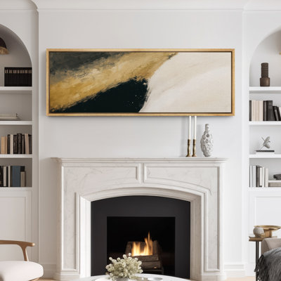 Large Framed Canvas Print Wall Art - Neutral Abstract Print for Minimalist Modern Wall Decor