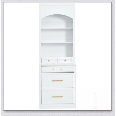 Modern 83.7Inch High Kitchen Pantry With Faux Marble Top, 5 Drawers, And Adjustable Shelf For Efficient Storage