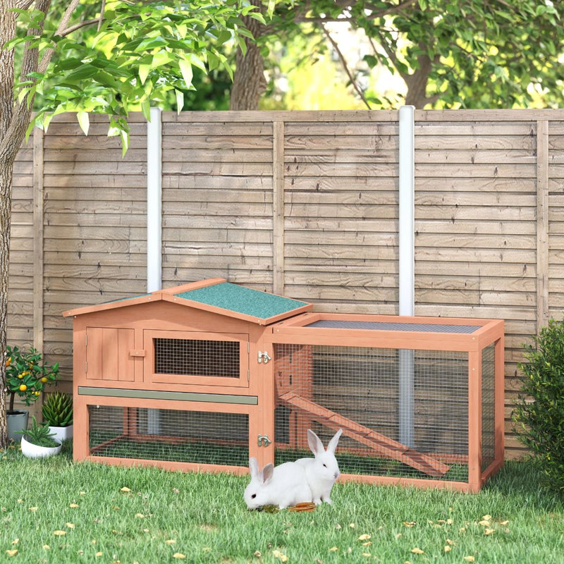 Cage à lapin, bois de sapin / fil métallique, paquet de 1, course, surélevé