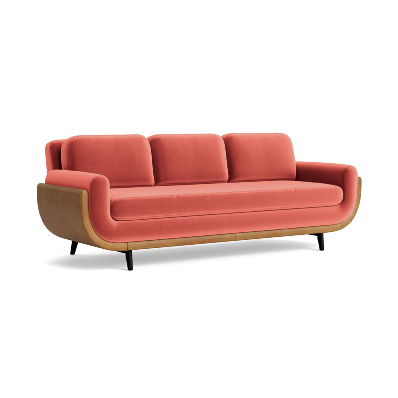 Regatta 100 Sofa, Performance Velvet - Sienna/Bedford - Saddle, Black