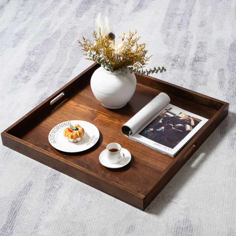 Glantz Square Solid Wood Serving Tray, 2.4" H x 26" W x 26" D