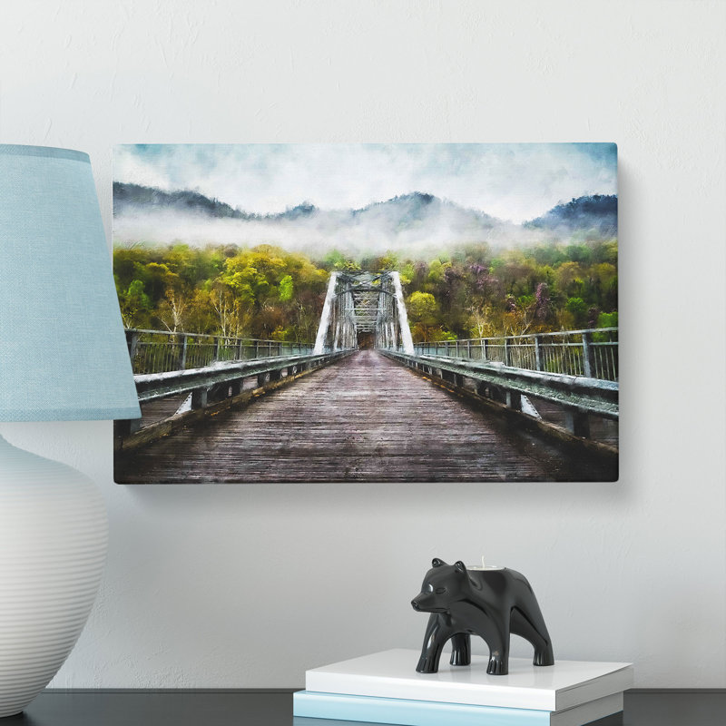 Fayette Station Bridge In West Virginia Painting - Wrapped Canvas, 35cm H x 50cm W x 3cm D