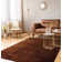 Prebe Rectangle Solid Colour Machine Woven Polyester Area Rug in Copper