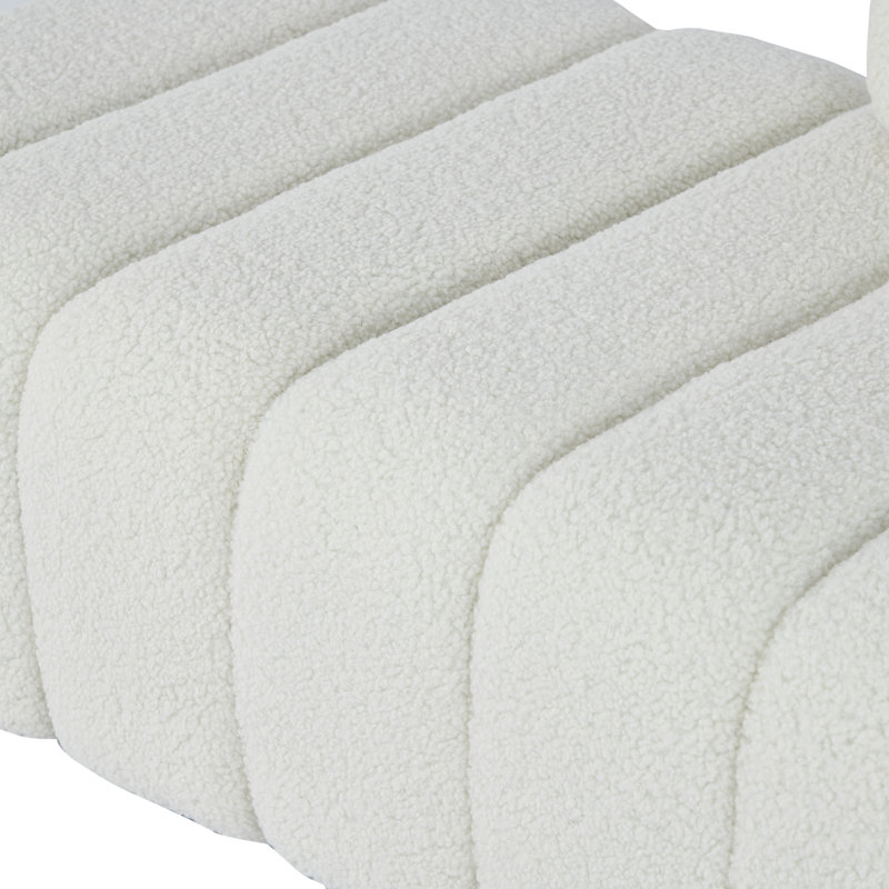 Banc d'appoint rembourré 54 "Adalyna Boucle, Beige