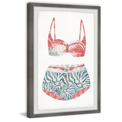 Flamingo Summer Swimsuit by Parvez Taj - 1 Piece Single Picture Frame Painting
