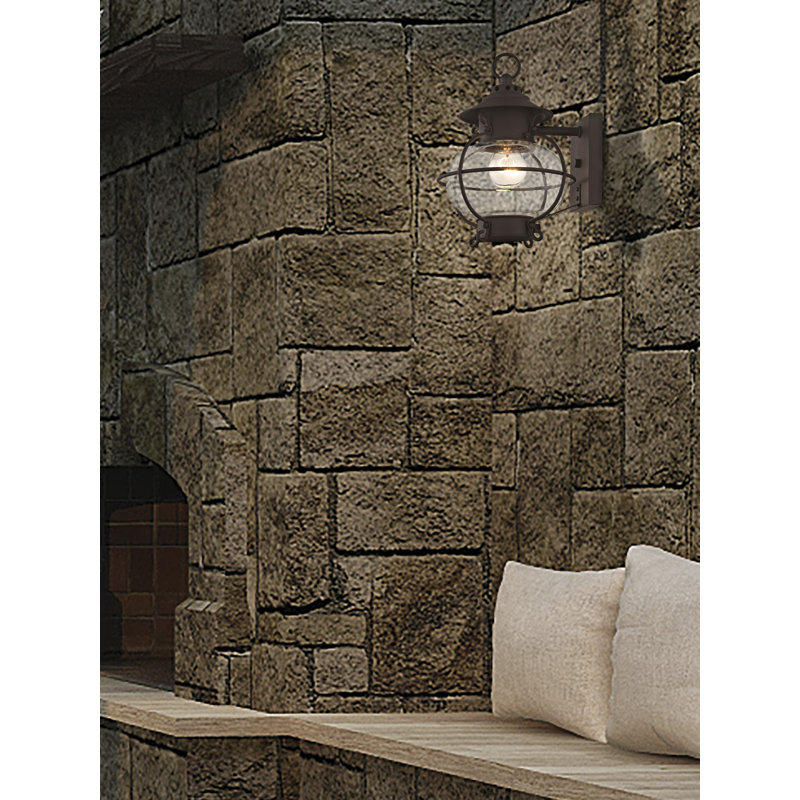 Shielo Solid Brass Wall Light, Bronze