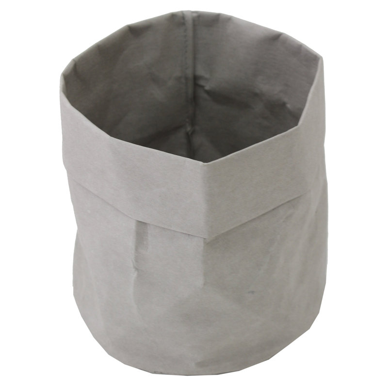 Cube ou bac de rangement rond en papier, H 6,5 po x l 7 po x P 7 po, Gris