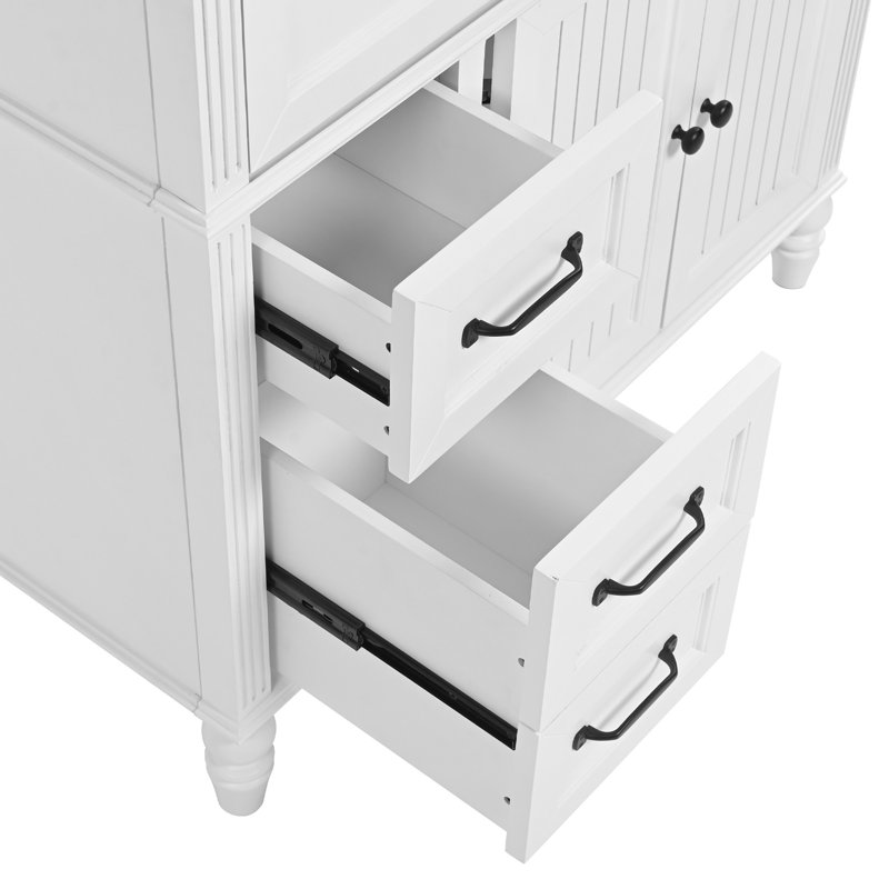 Winifred 36'' Single Bathroom Vanity With Ceramic Top, White