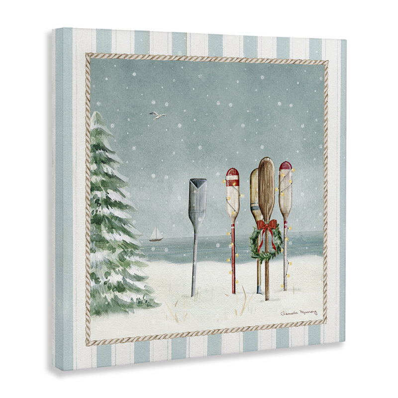 Art mural sur toile Christmas in Newport Oars, conception par Danielle Murray, H 36 po x l 36 po