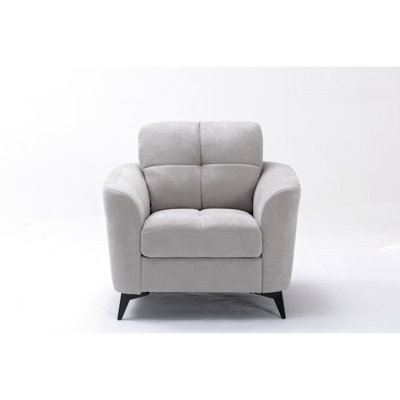 39" Chair In Gray Fabric, 21.5" Seat Depth, Cushion, Metal Legs Fabric With A Stable Structure